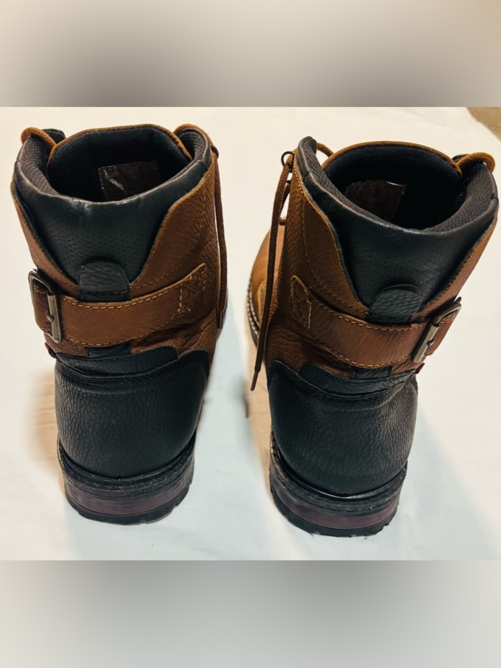 Levi's Men's Tan-Brown Leather Lace-Up Ankle Boots - Picture 3 of 5